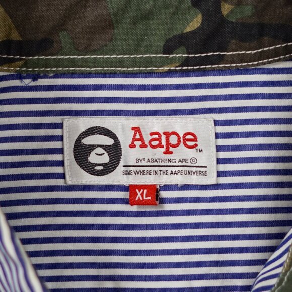 Aape by A Bathing Ape Striped Shirt with Logo Print - Picture 3 of 16